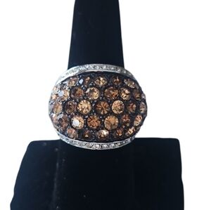 PARK LANE Vintage Crystal Cocktail Ring Size 8.